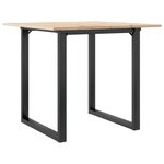 vidaXL Table à manger cadre en O 80x80x75 cm bois de pin massif acier