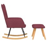 vidaXL Chaise à bascule avec tabouret Rouge bordeaux Tissu
