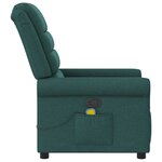 vidaXL Fauteuil de massage inclinable Vert foncé Tissu