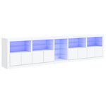 vidaXL Buffet avec lumières LED blanc 283x37x67 cm