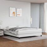 vidaXL Sommier à lattes de lit avec matelas Blanc 180x200cm Similicuir