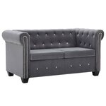 vidaXL Canapé à 2 places Revêtement en velours 146x75x72 cm Gris