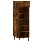 vidaXL Meuble à chaussures chêne fumé 30x35x105 cm bois d'ingénierie