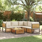 vidaXL Salon de jardin avec coussins 6 Pièces bois d'acacia solide