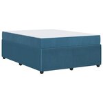 vidaXL Cadre de lit avec matelas Bleu 140 x 200 cm Velours