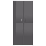 vidaXL Armoire à chaussures Gris brillant 80x39x178 cm Bois ingénierie