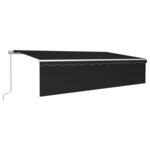 vidaXL Auvent manuel rétractable avec store 6x3 m Anthracite