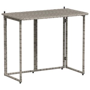 VidaXL Table de jardin pliante gris 90 x 51 x 75 cm polyrotin