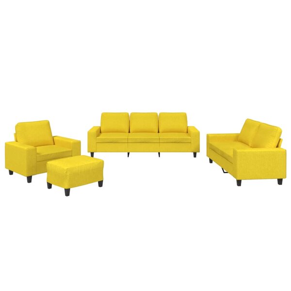 vidaXL Ensemble de canapés 4 Pièces jaune clair tissu