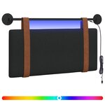 vidaXL Tête de lit suspendue Avec lumière LED Noir PU antique