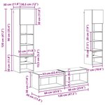 vidaXL Unité murale de TV 6 Pièces Bois Ancien Bois d'ingénierie