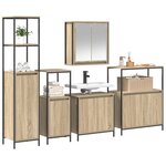 vidaXL Ensemble de mobilier de salle de bain avec étagère 5 Pièces