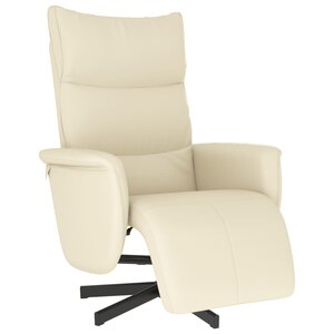 vidaXL Fauteuil inclinable avec repose-pieds crème similicuir
