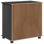 vidaXL Cabinet roulant Gris 63 5 x 39 x 65 5 cm Bois de Pin Massif