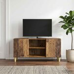vidaXL Meuble TV 102 x 34 5 x 50 cm Bois ancien Bois d'ingénierie