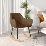 vidaXL Chaise à bascule Marron Tissu