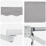 vidaXL Store Rétractable Automatique Gris 350x250 cm