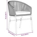 vidaXL Ensemble de salle à manger pour jardin 7 Pièces Gris Poly rotin