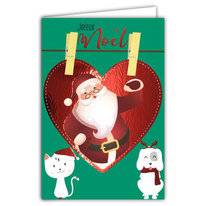 Carte Joyeux Noël avec Enveloppe Blanche 12x17cm