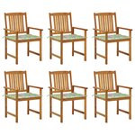 vidaXL Chaises de jardin avec coussins 6 Pièces Bois d'acacia massif