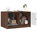 vidaXL Table basse avec portes en verre chêne marron 68x50x42 cm