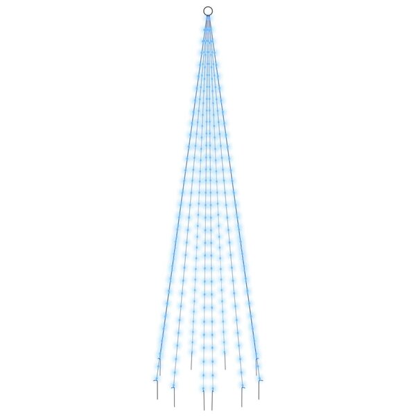 vidaXL Sapin de Noël sur mât de drapeau 310 LED Bleues 300 cm