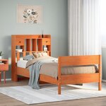 vidaXL Lit bibliothèque sans matelas cire marron 100x200 cm pin massif