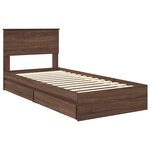 vidaXL Lit de Rangement Chêne brun 90 x 190 cm Bois d'ingénierie