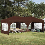 vidaXL Tente de fête pop-up 575 x 288 x 245 cm Marron Tissu Oxford