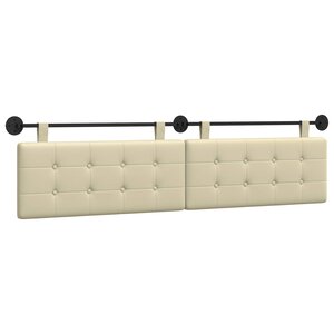 vidaXL Tête de lit suspendue Crème Simili cuir