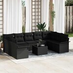 vidaXL Ensemble de canapé de jardin 10 Pièces Beige Poly rotin