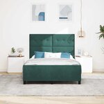 vidaXL Cadre de lit avec tête de lit Vert foncé 140 x 190 cm Velours