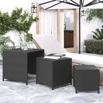 vidaXL Tables gigognes 3 Pièces noir résine tressée