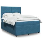 vidaXL Sommier à lattes de lit et matelas bleu 140x200 cm velours