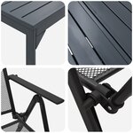 vidaXL Set de salle à manger de jardin 7 pièces en acier anthracite