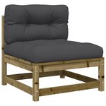 vidaXL Salon de jardin avec coussins 10 Pièces bois de pin imprégné