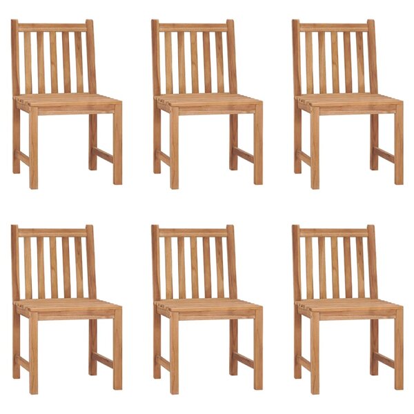 vidaXL Chaises de jardin lot de 6 Bois de teck solide