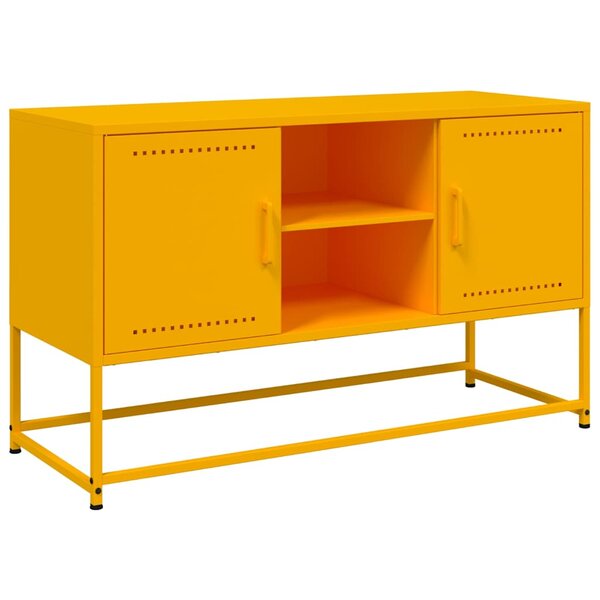 vidaXL Meuble TV jaune moutarde 100 5x39x60 5 cm acier
