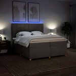 vidaXL Sommier à lattes de lit avec matelas Taupe 200x200 cm Tissu