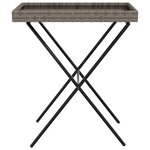 vidaXL Table à plateau pliable gris 65x40x75 cm résine tressée