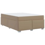 vidaXL Cadre de lit avec matelas Cappuccino 140 x 200 cm tissu