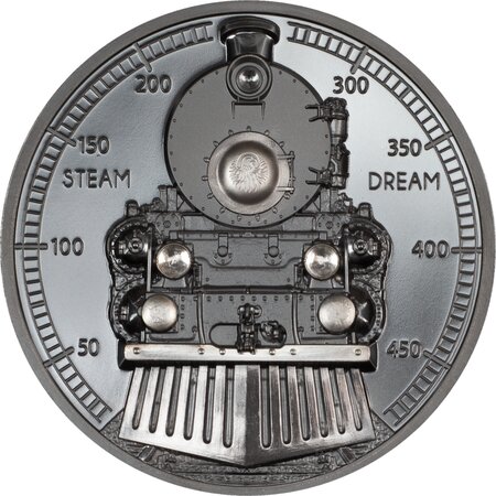 TRAIN Steam Dream 2 Oz Silver Coin 10 Dollars Cook Islands 2023