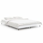 vidaXL Cadre de lit blanc brillant 135x190 cm bois d'ingénierie