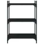 vidaXL Bibliothèque à 3 niveaux noir 60x30x86 cm bois d'ingénierie