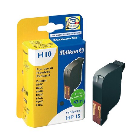 H10 cartouche jet d'encre compatible avec oem c6615a 15 noir pelikan printing