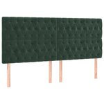 vidaXL Tête de lit à LED Vert foncé 180x7x118/128 cm Velours