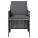 vidaXL Jeu de chaise et tabouret de jardin 4 Pièces Résine tressée Gris