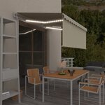 vidaXL Auvent automatique store capteur de vent et LED 3x2 5 m Crème