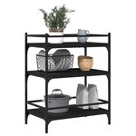 vidaXL Chariot de cuisine noir 65x40x86 5 cm bois d'ingénierie