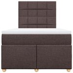 vidaXL Sommier à lattes de lit et matelas marron foncé 120x190cm tissu